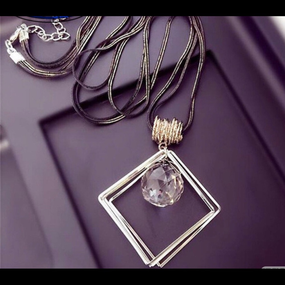 Necklace Pendant Long chain decorative crystal